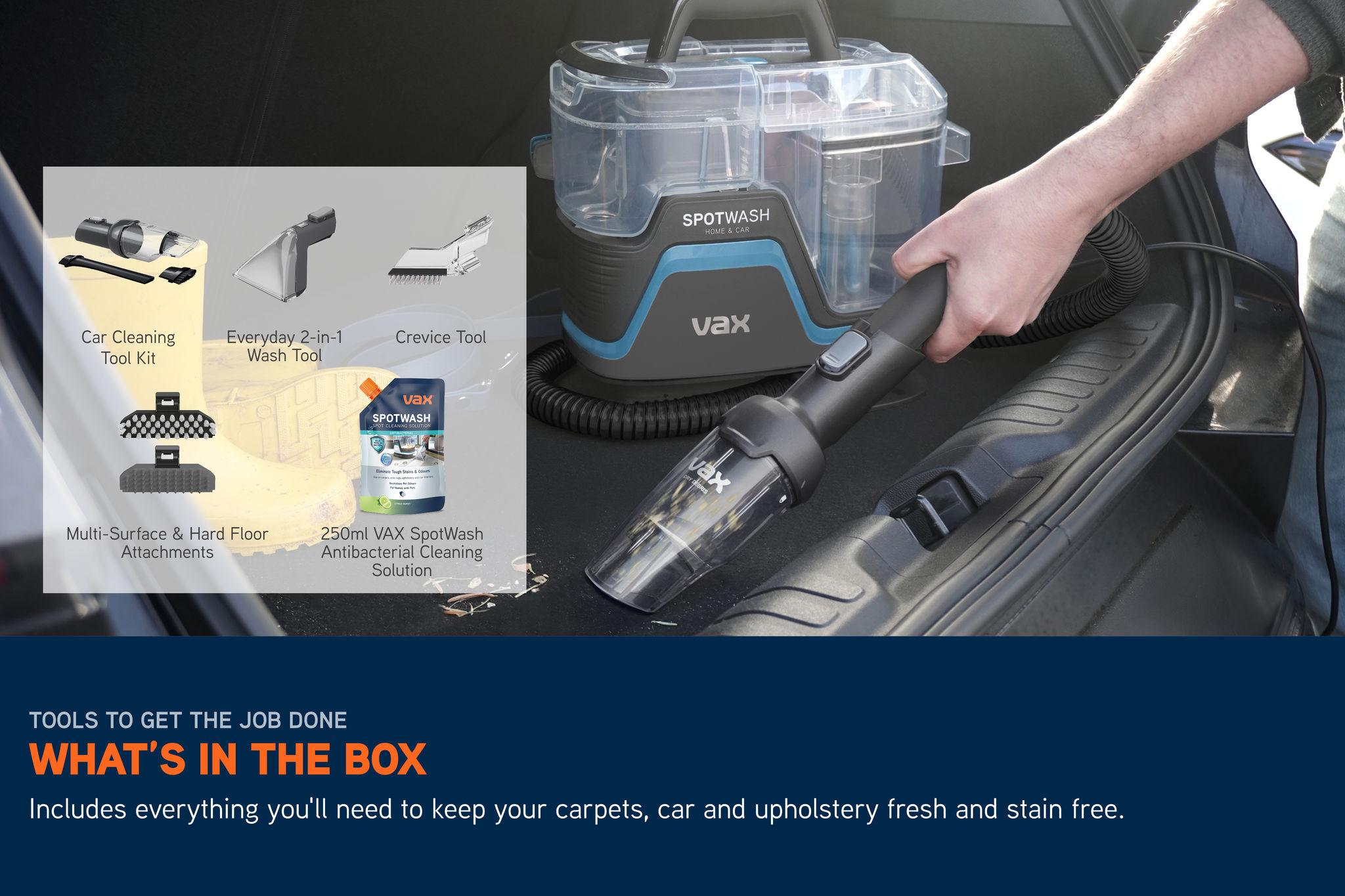 VAX SpotWash Home Pet-Design + Car Cleaning Kit + Solution Bundle