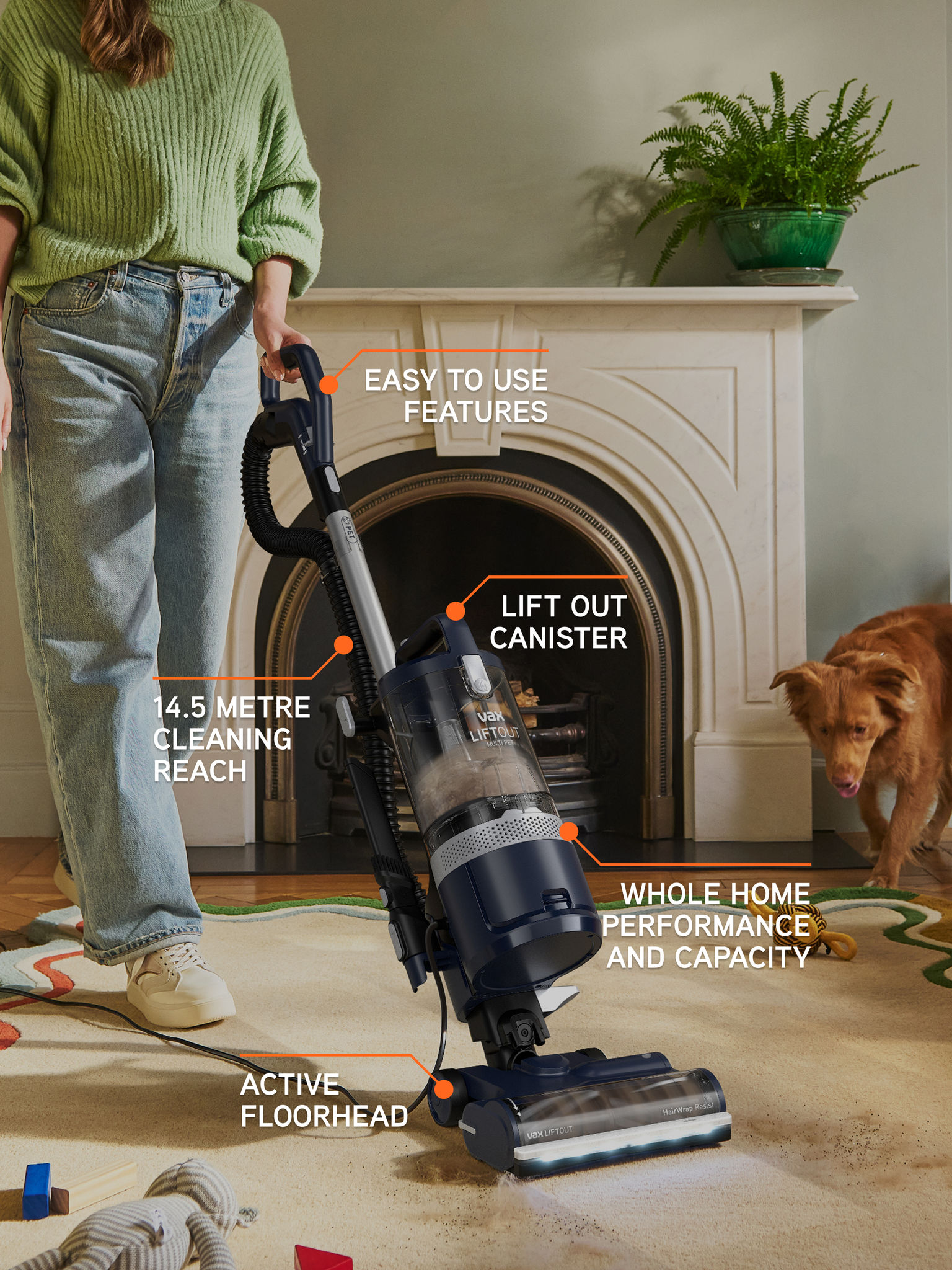 VAX LiftOut Multi Pet Corded Upright Vacuum Cleaner