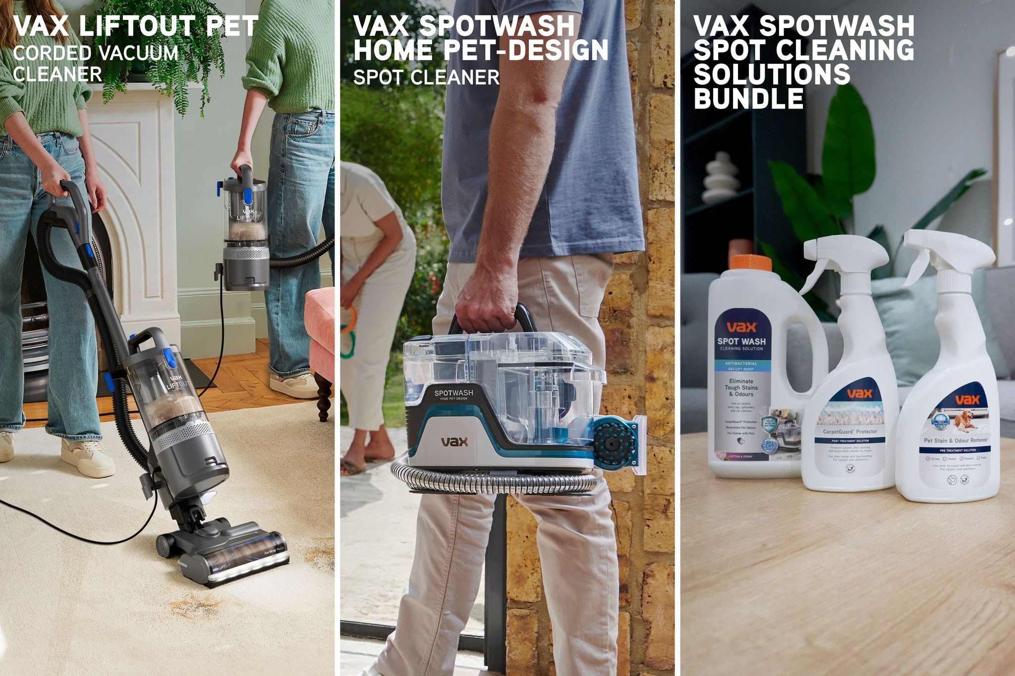 VAX LiftOut Pet + SpotWash Home Pet-Design + SpotWash Solutions Kit