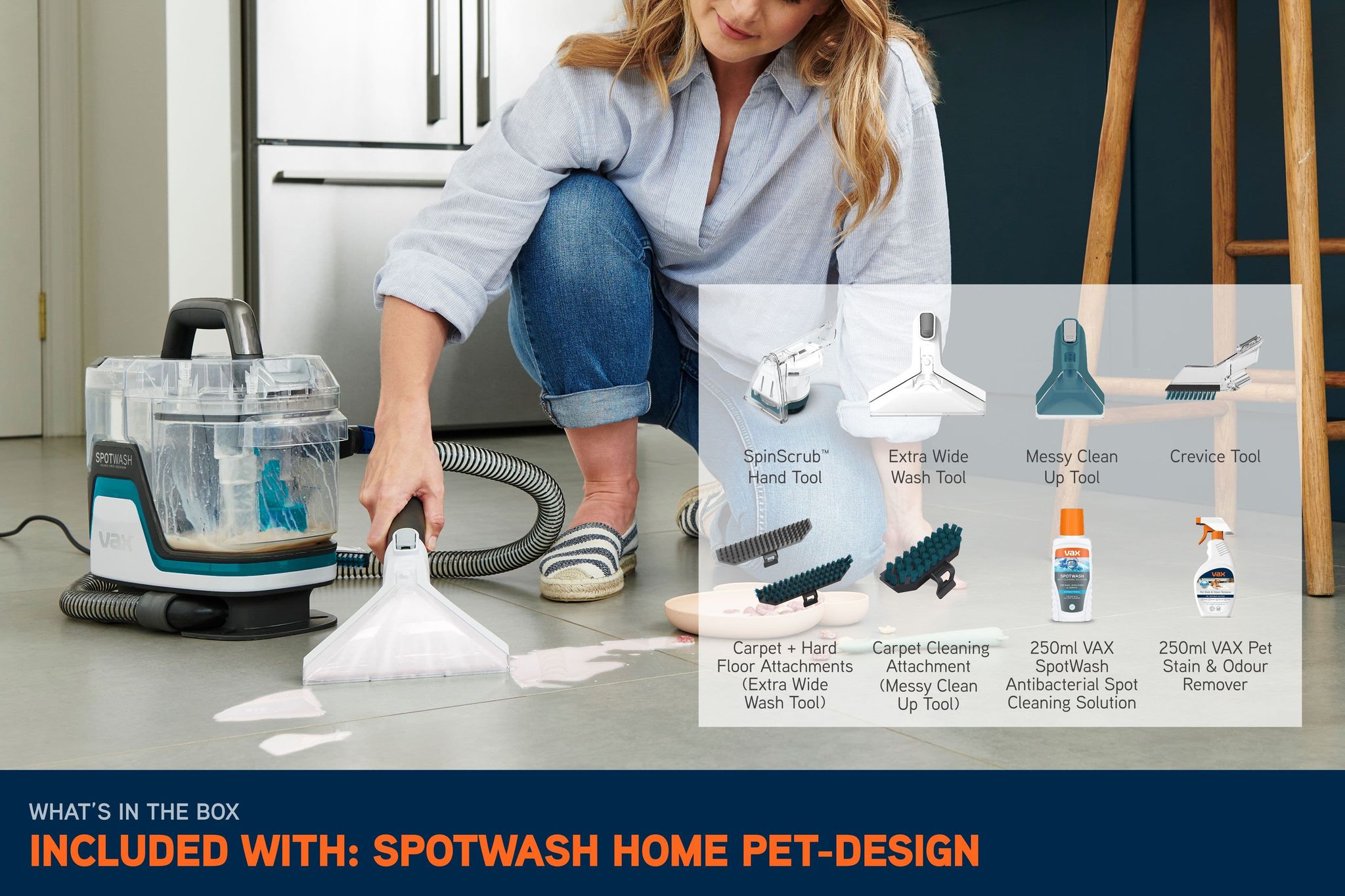 VAX LiftOut Pet + SpotWash Home Pet-Design + SpotWash Solutions Kit