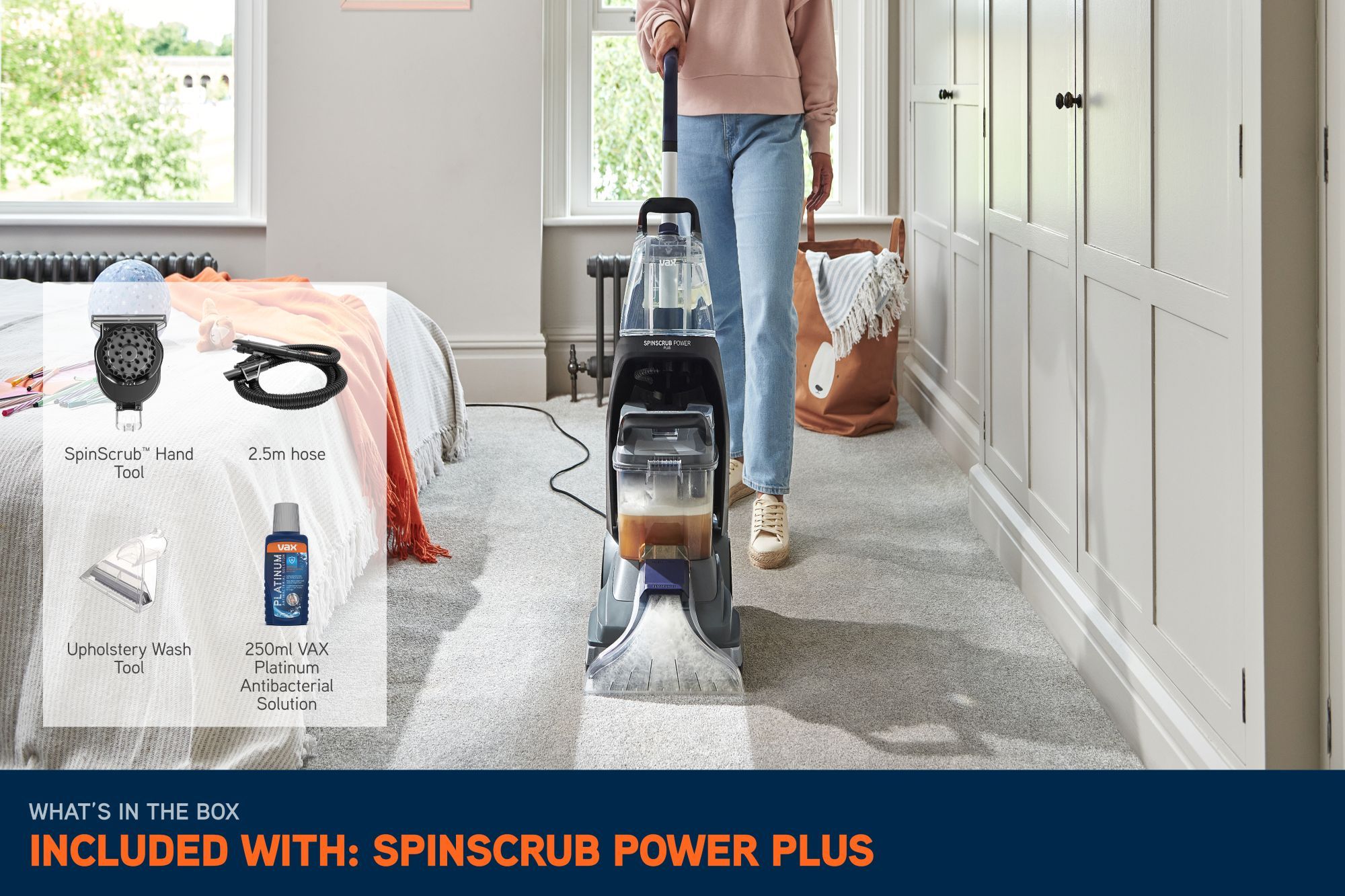 SpinScrub Power Plus Carpet Cleaner, 4L Solution + Pace Cordless Vacuum Cleaner Bundle