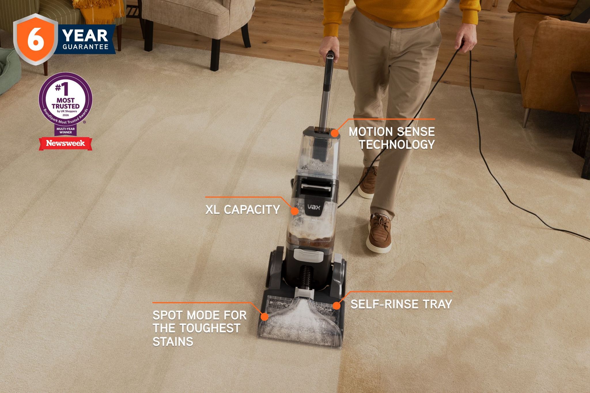 VAX Platinum SmartWash XL Advanced Carpet Cleaner