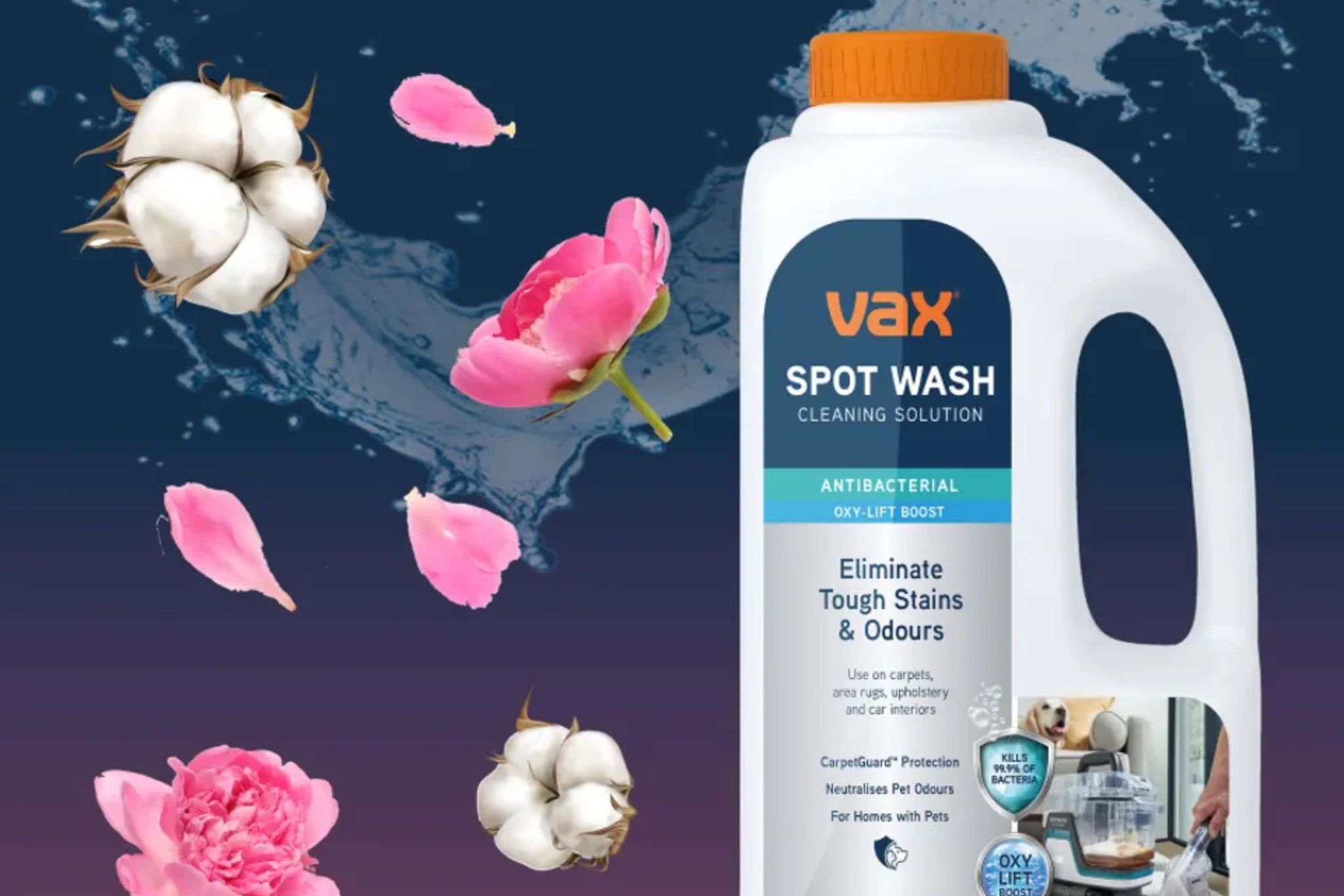 Included: VAX Spot Cleaning Antibacterial Solution 1.5L