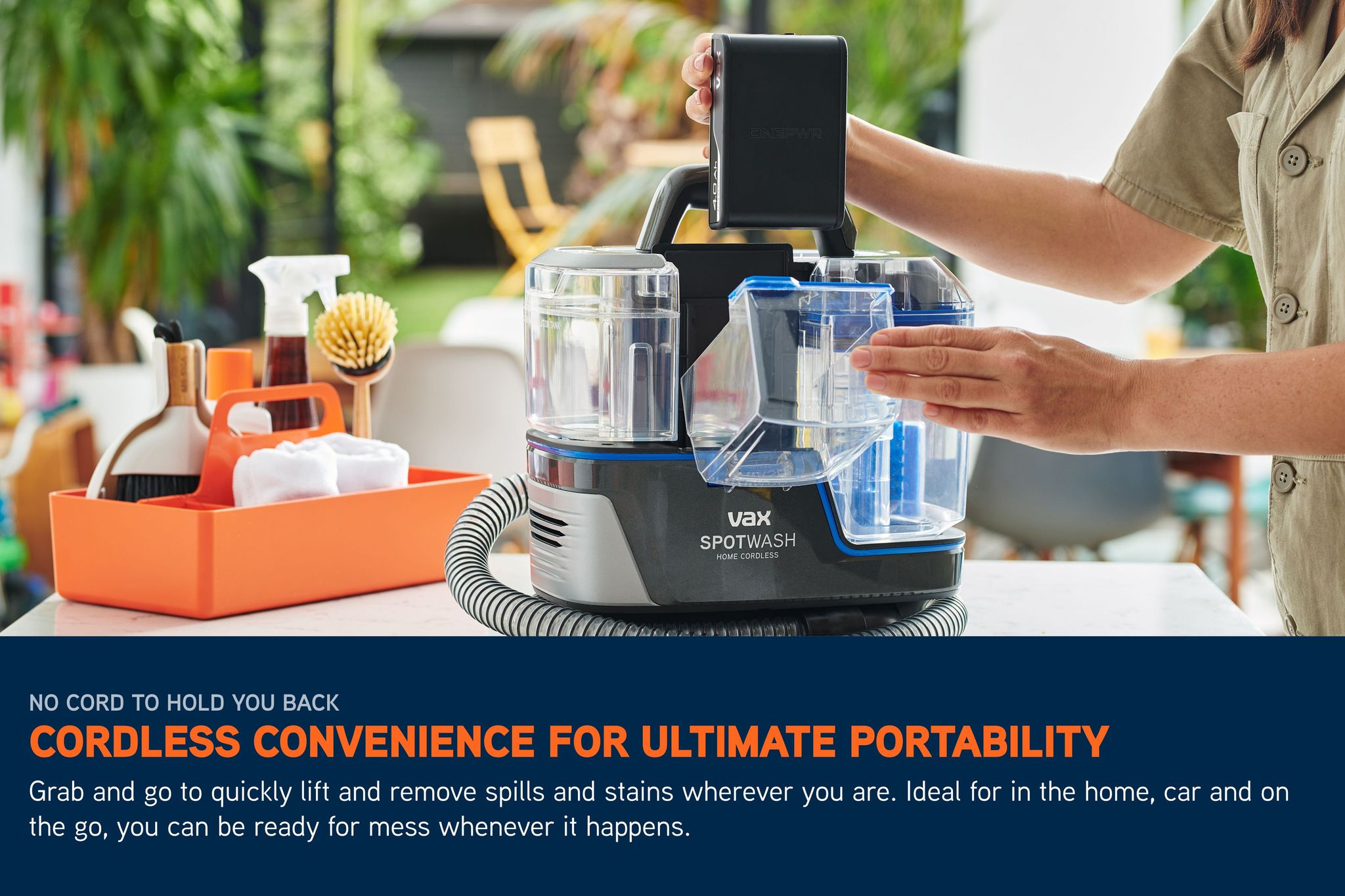 VAX SpotWash Home Cordless + Battery & Charger + Solution Bundle