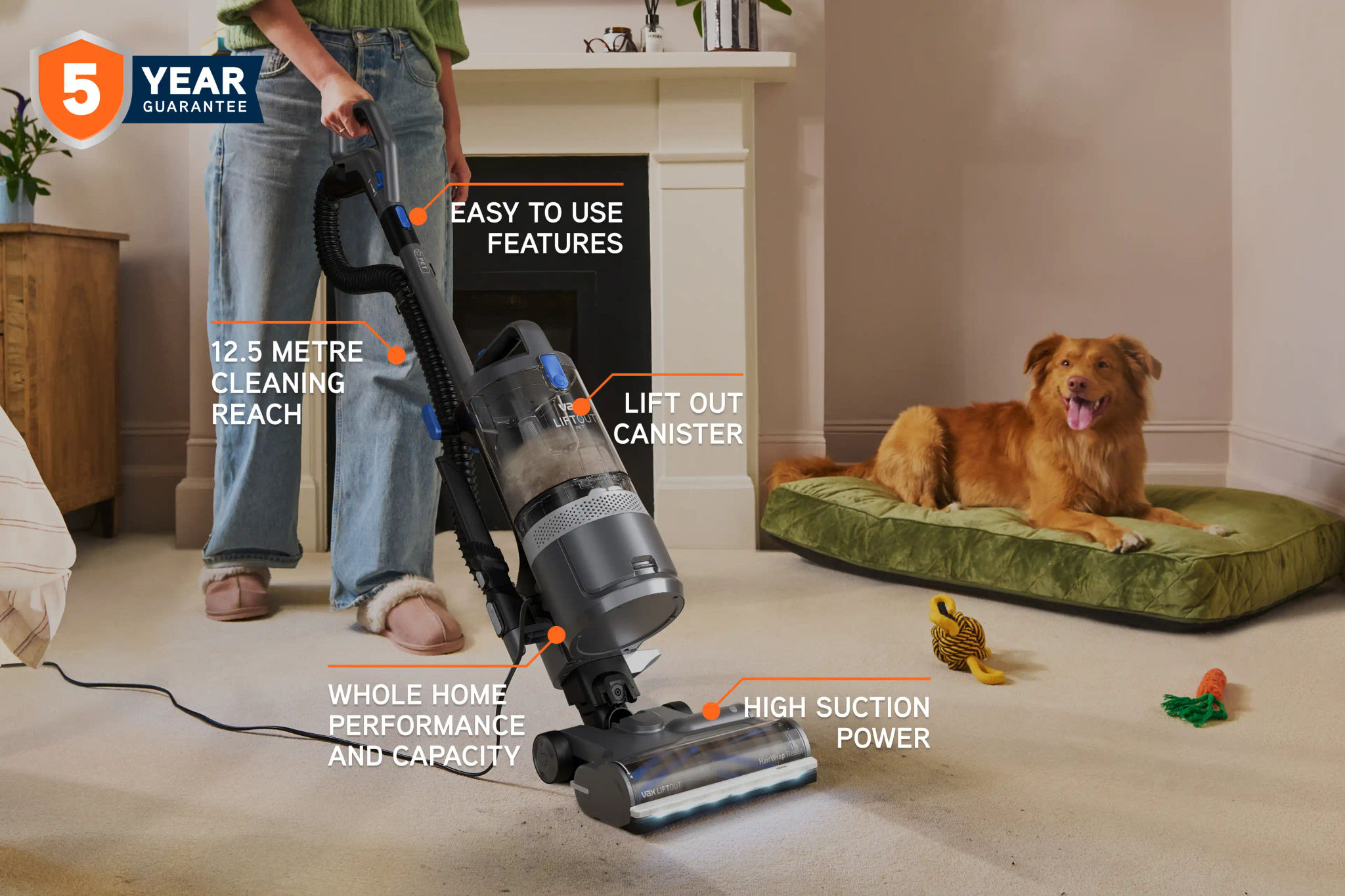 VAX LiftOut Pet Corded Upright Vacuum Cleaner