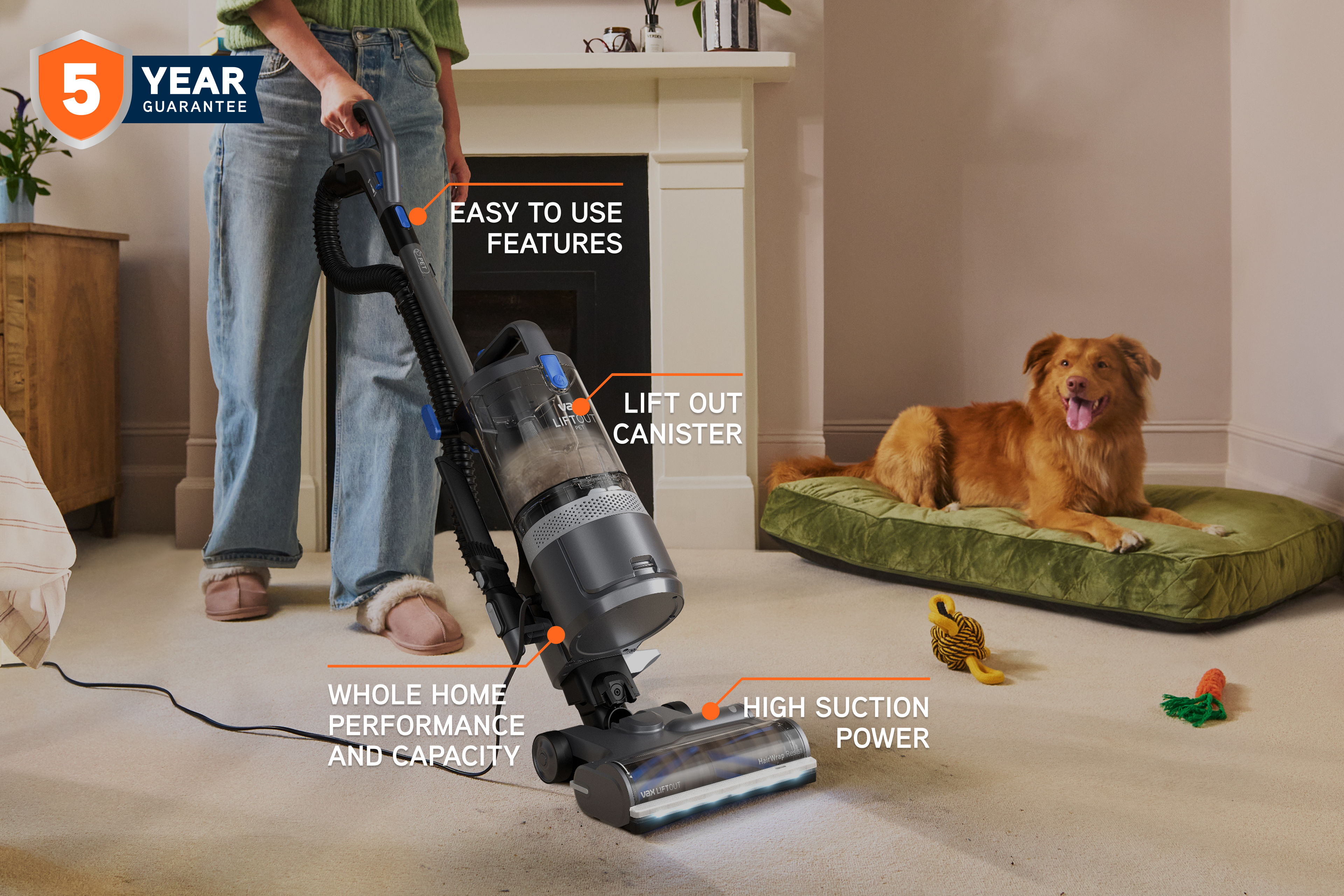 VAX LiftOut Pet Corded Upright Vacuum Cleaner 