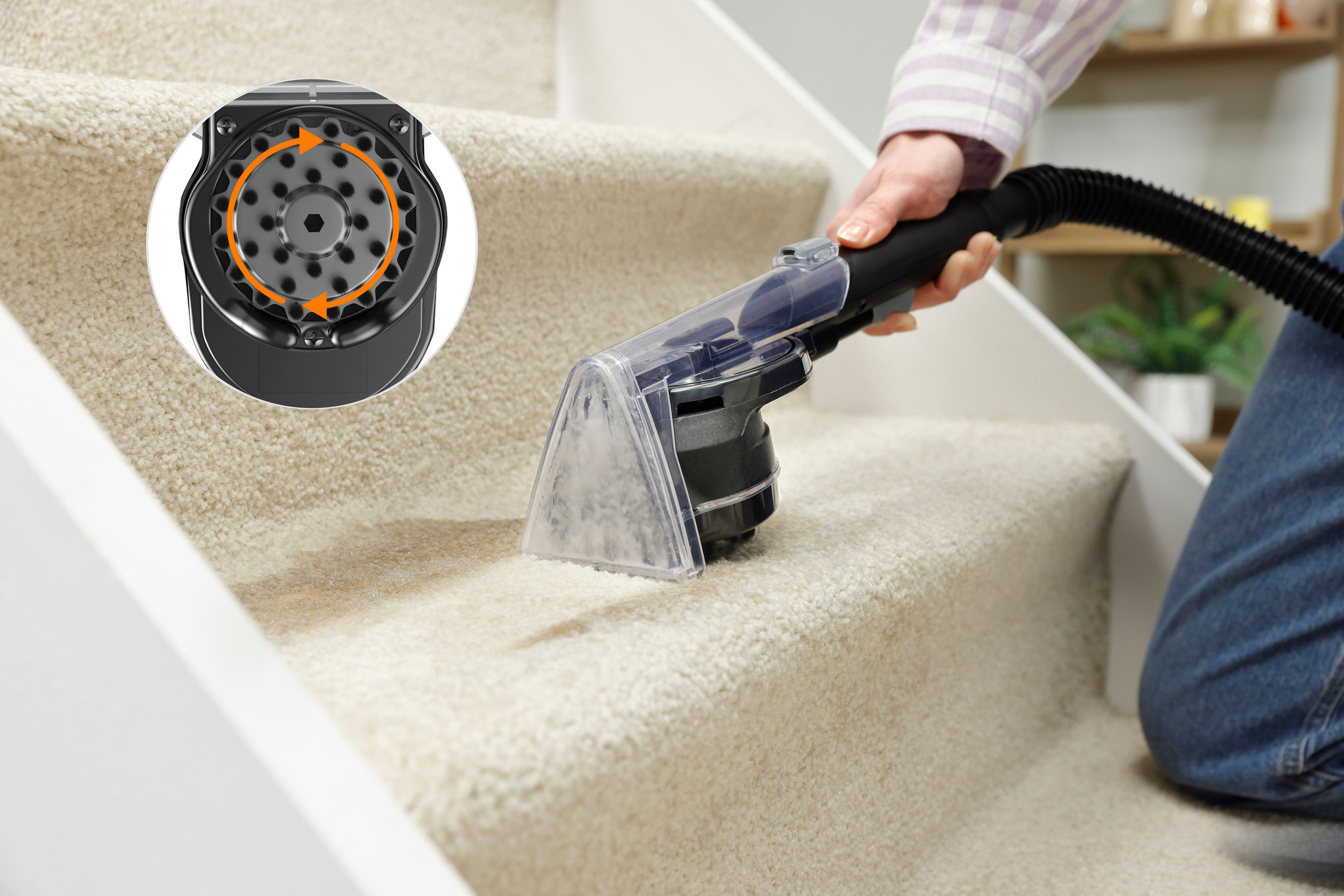 AAAA - HomePro New Product Gallery/Platinum Power Max/VAX_Platinum_Power_Max_-_Cleaning_Stairs_With_Brush_Action