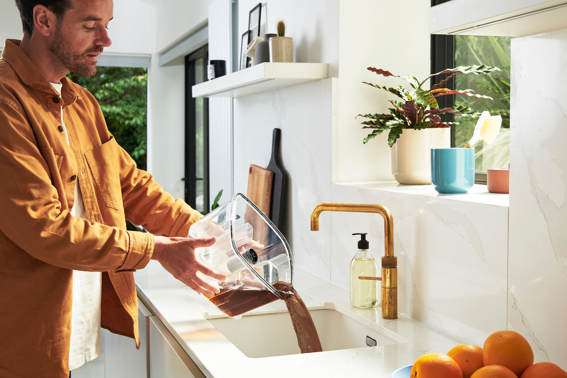 Emptying the dirty water tank of the VAX SpinScrub Power Plus Carpet Cleaner